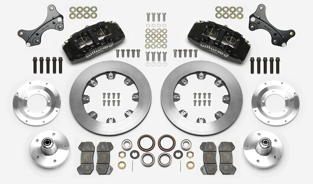 Wilwood 140-17321-D Wilwood 73-78 Dodge Charger Dynapro 6 Front Brake Hub Kit Black Caliper SRP Drilled & Slotted Rotor